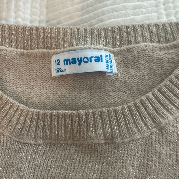 Mayoral girls camel sparkle colored sweater size 12. Like new - Picture 2 of 2